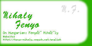 mihaly fenyo business card